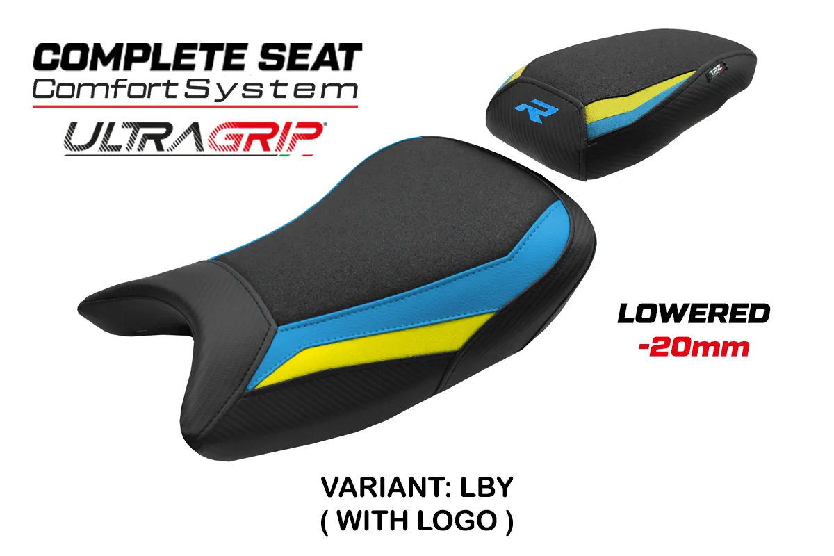 TPZ Bexley Low Ultragrip Comfort Yellow-Blue Saddle Logo BMW S1000R 2021-2026