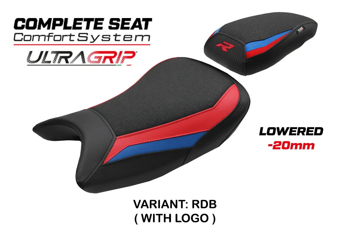 TPZ Bexley Low Ultragrip Comfort Red-Blue Saddle Logo BMW S1000R 2021-2026