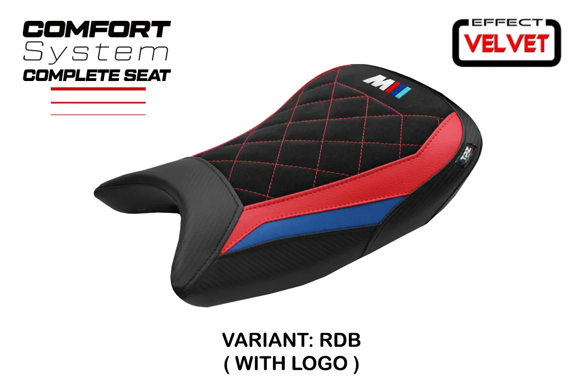 TPZ Bexley Velvet Comfort Red-Blue Saddle M-Logo BMW S1000R 2021-2026