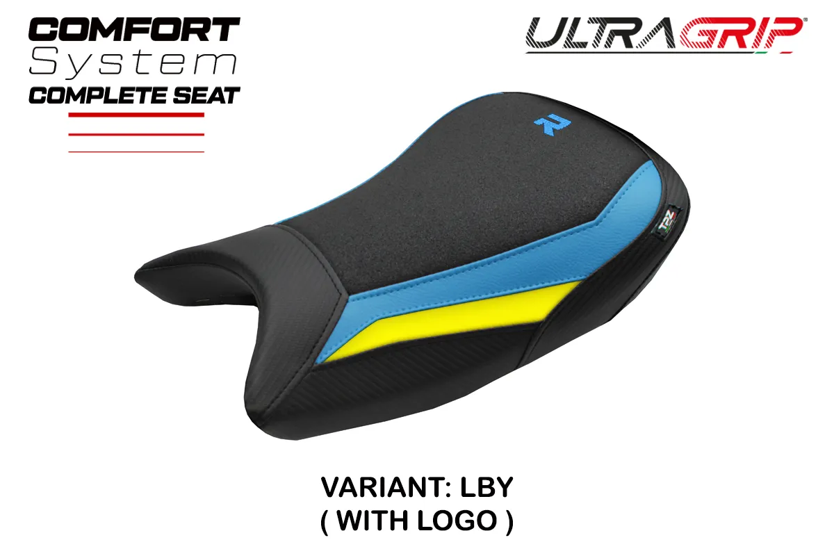 TPZ Bexley Ultragrip Comfort Yellow-Blue Saddle Logo BMW S1000R 2021-2026