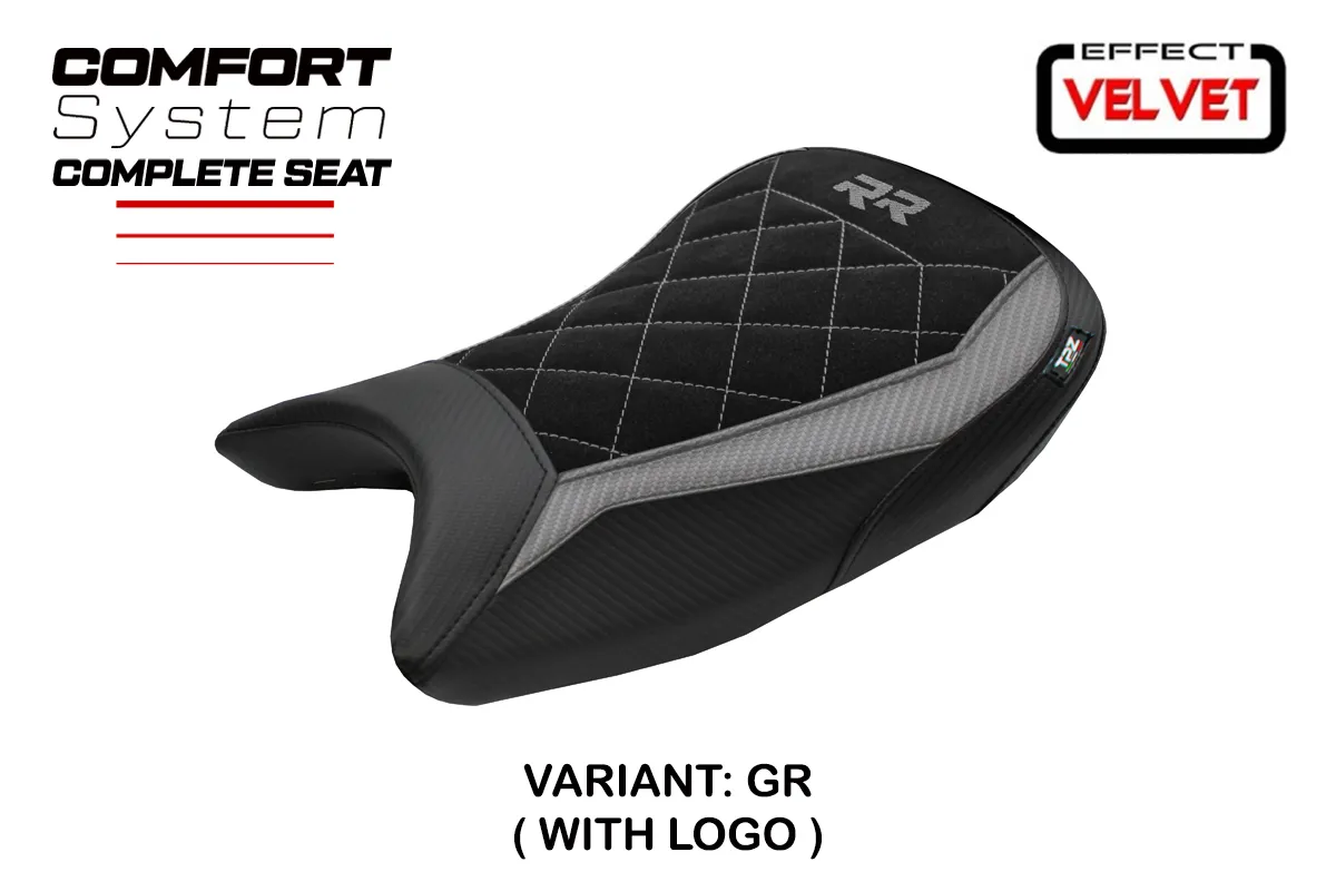 TPZ Varel Velvet Comfort Grey Saddle Logo BMW S1000RR 2019-2026