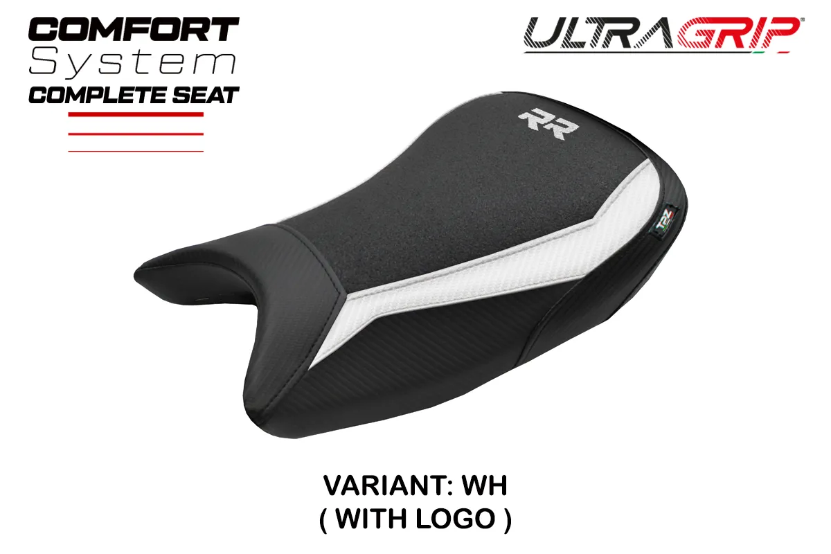 TPZ Varel Ultragrip Comfort White Saddle Logo BMW S1000RR 2019-2026