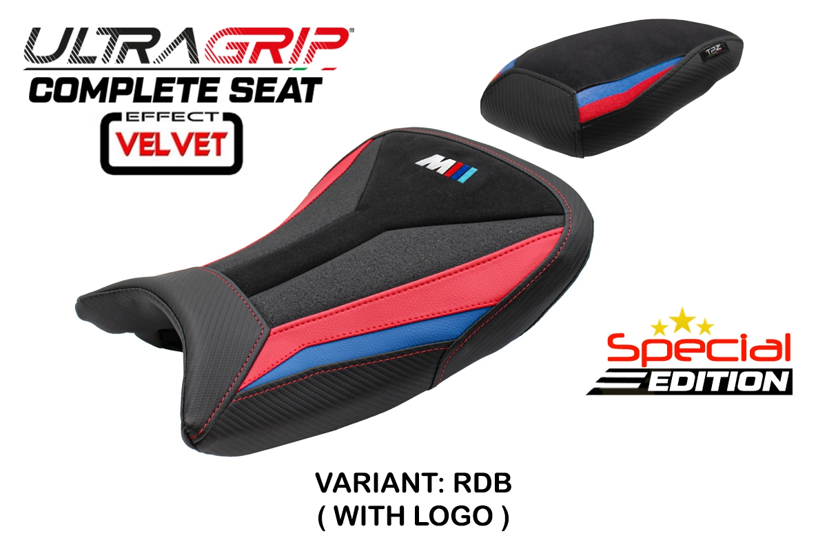 TPZ Varel Velvet Special Edition Red-Blue Saddle Logo BMW S1000RR 2019-2026