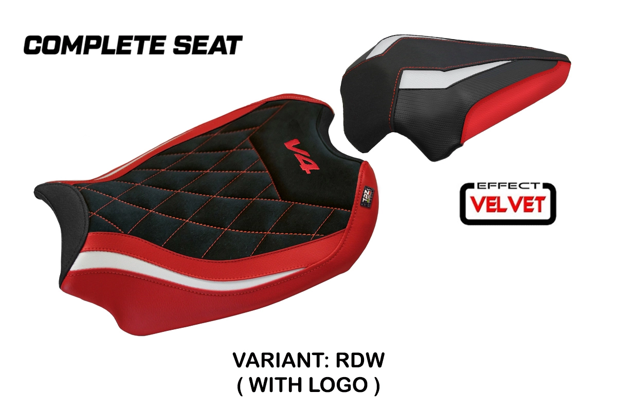 Sella TPZ Ducati Panigale V4 2018-2024 Gorizia Seat Rosso-Bianco Logo