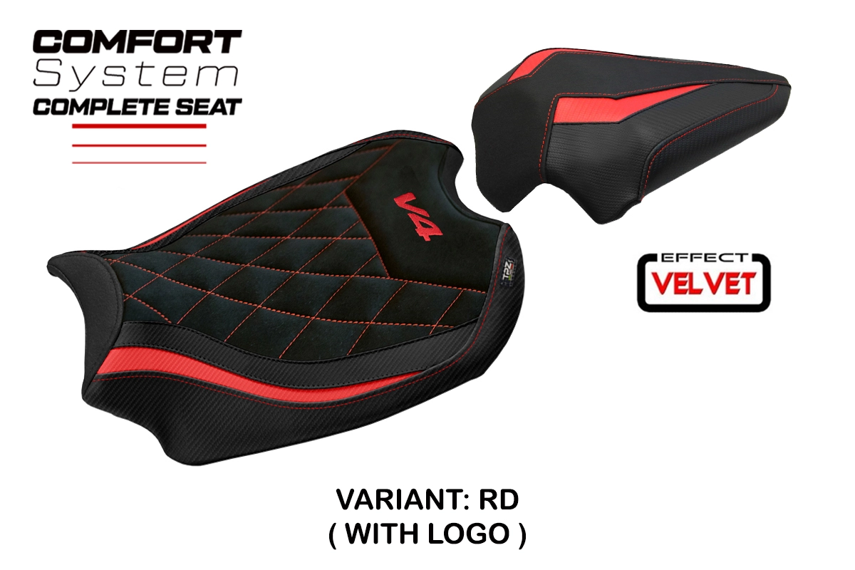 Sella TPZ Ducati Panigale V4 2018-2024 Gorizia Comfort Rosso Logo