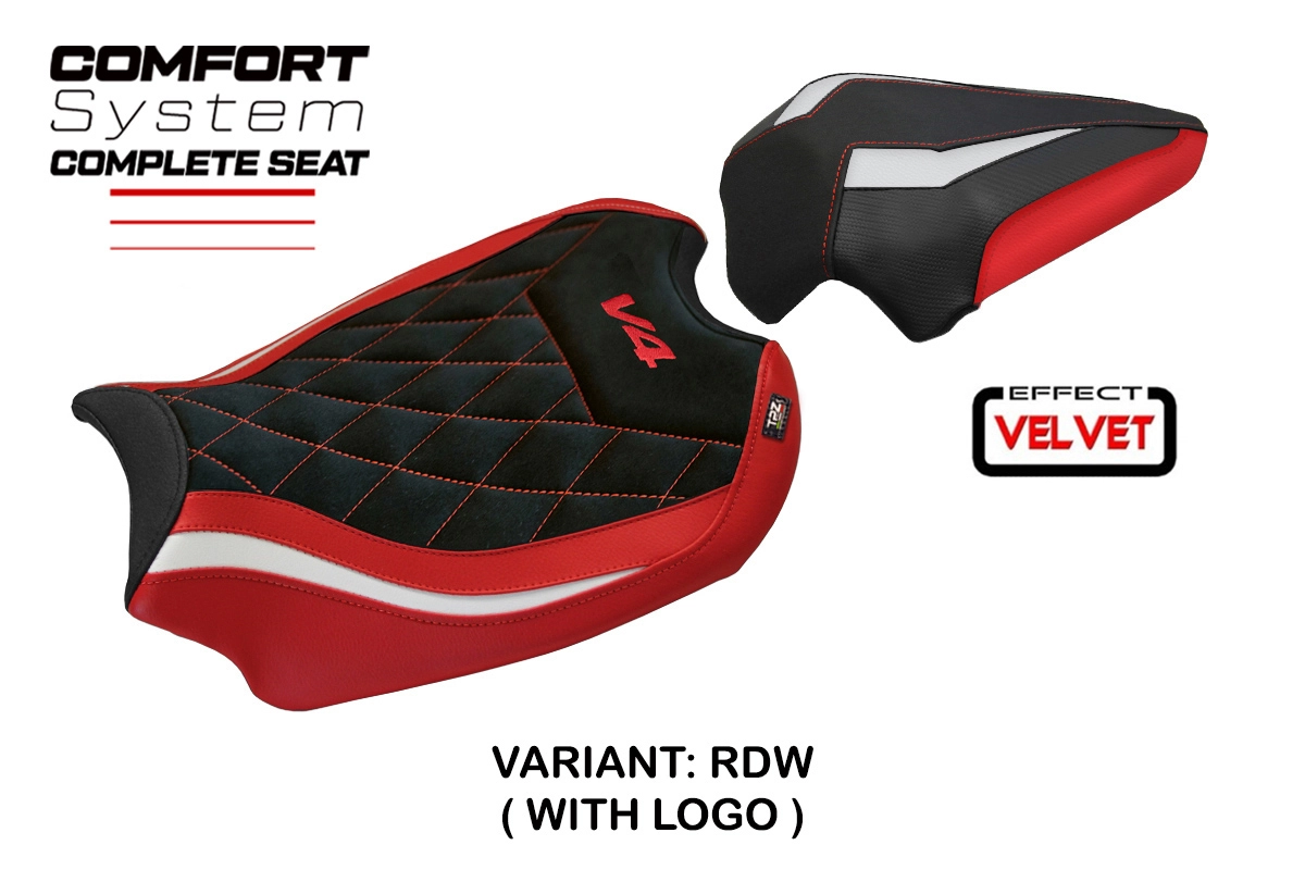 Sella TPZ Ducati Panigale V4 2018-2024 Gorizia Comfort Rosso-Bianco Logo