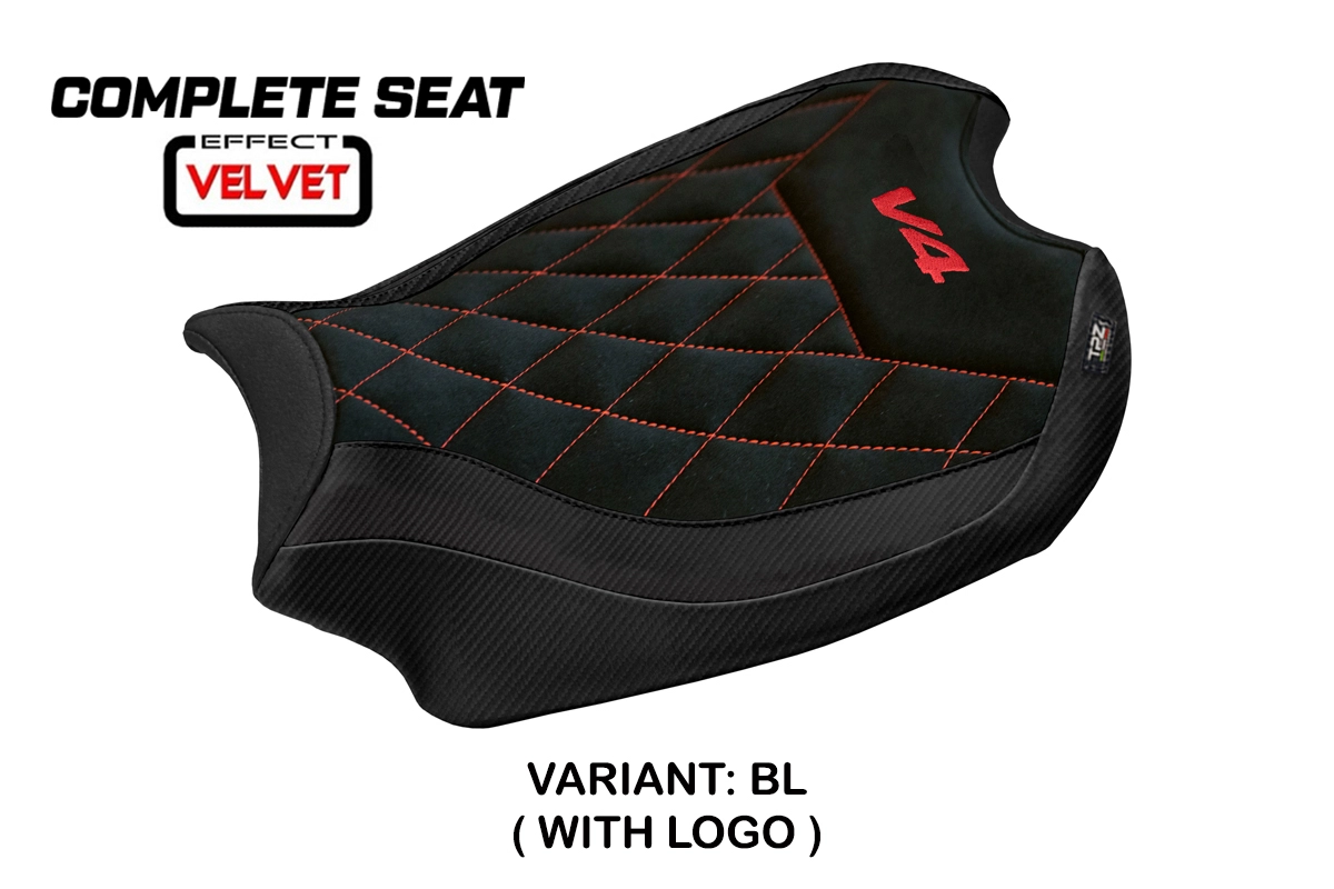 TPZ Gorizia Black Saddle Logo Ducati Panigale V4 2018-2024