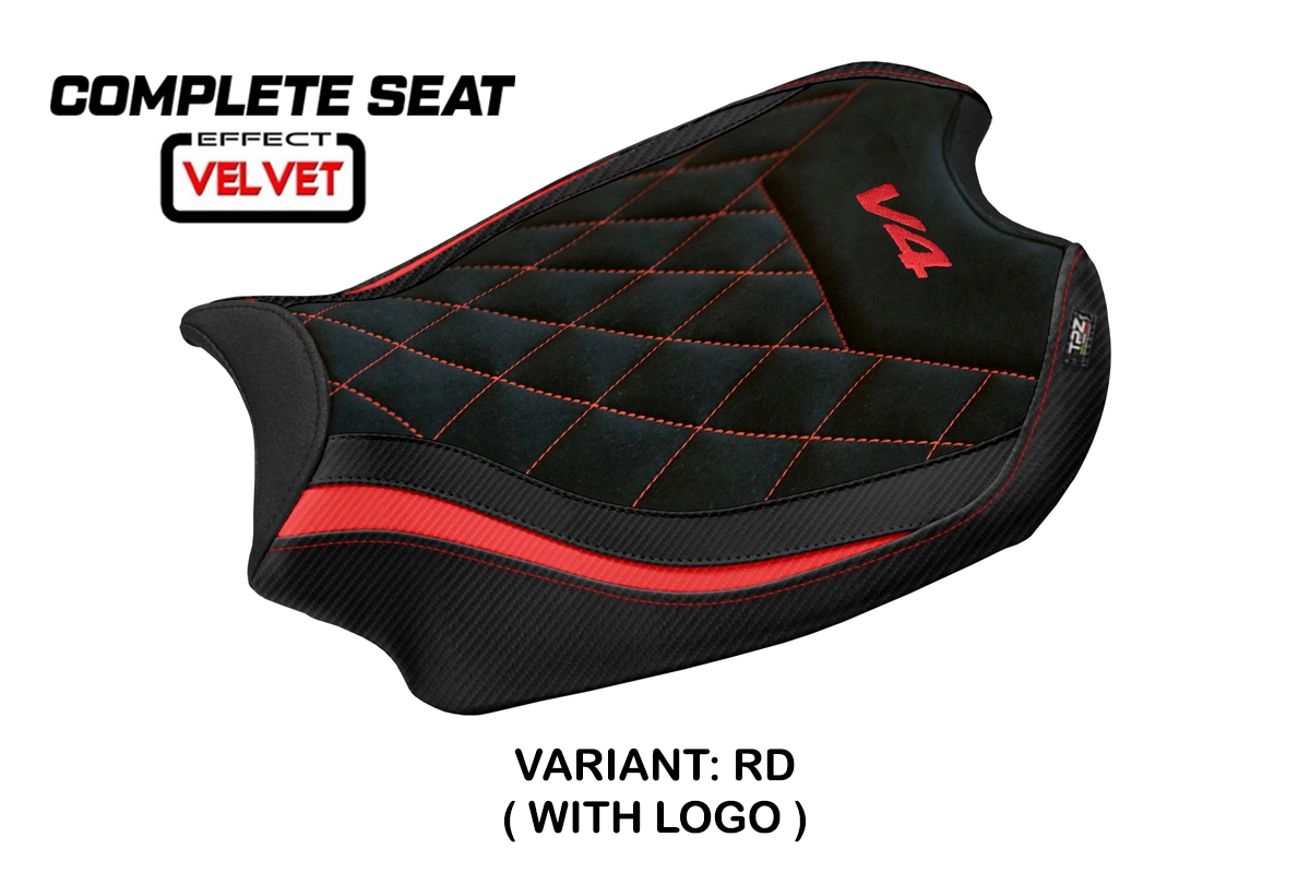 TPZ Gorizia Red Saddle Logo Ducati Panigale V4 2018-2024