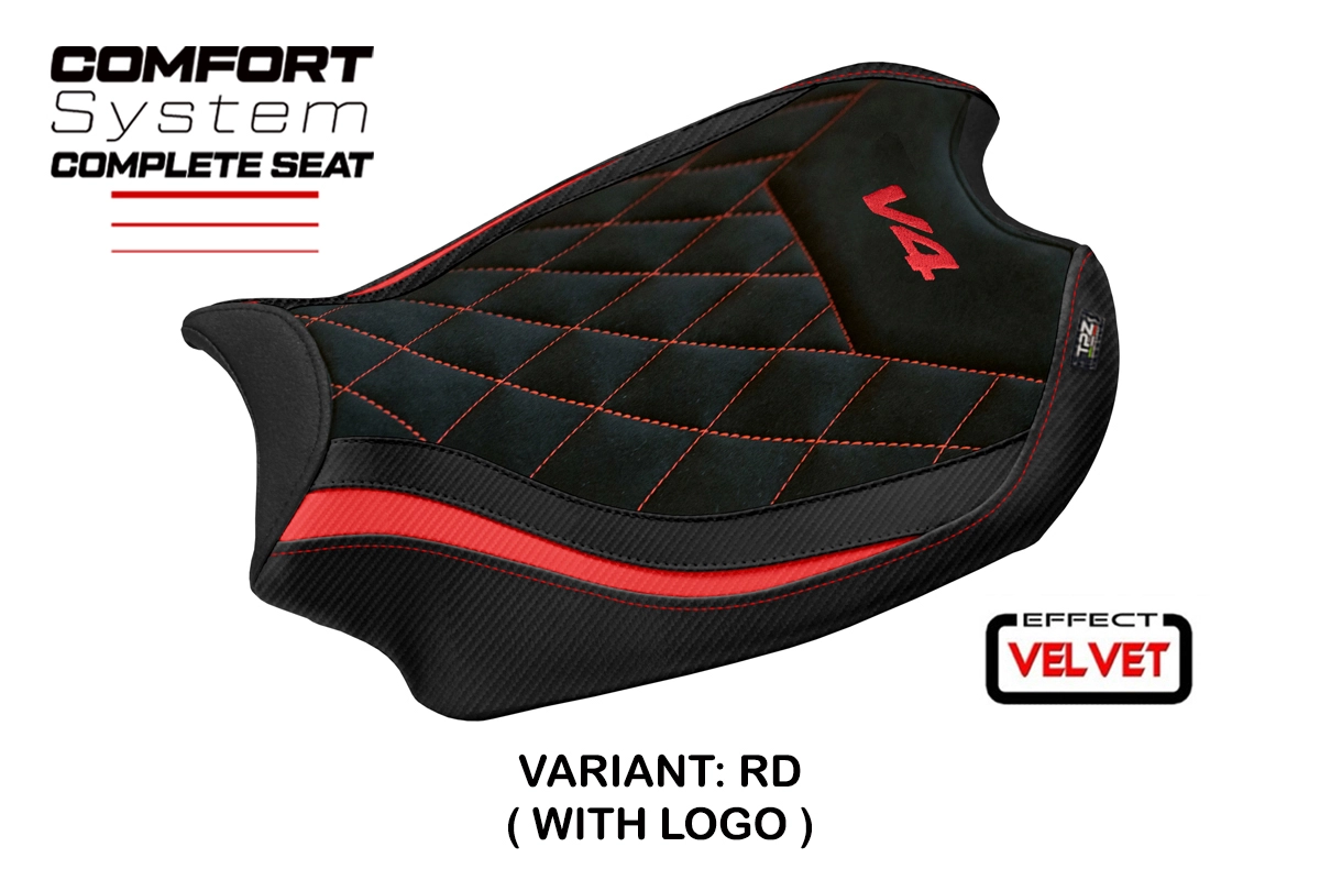 TPZ Gorizia Comfort Red Saddle Logo Ducati Panigale V4 2018-2024