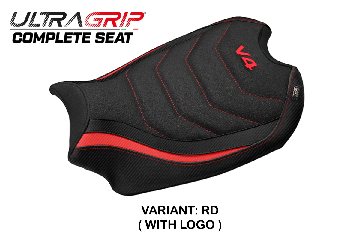 TPZ Gorizia Ultragrip Red Saddle Logo Ducati Panigale V4 2018-2024