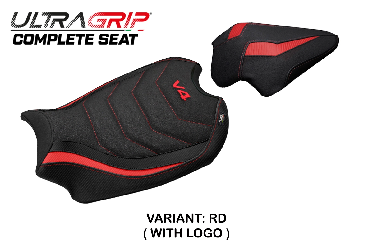 Sella TPZ Ducati Panigale V4 2018-2024 Gorizia Ultragrip Seat Rosso Logo