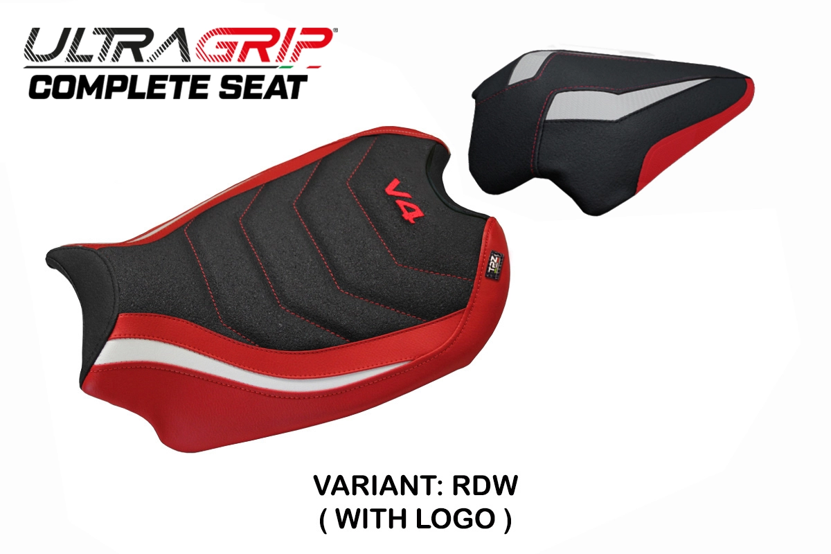 Sella TPZ Ducati Panigale V4 2018-2024 Gorizia Ultragrip Seat Rosso-Bianco Logo