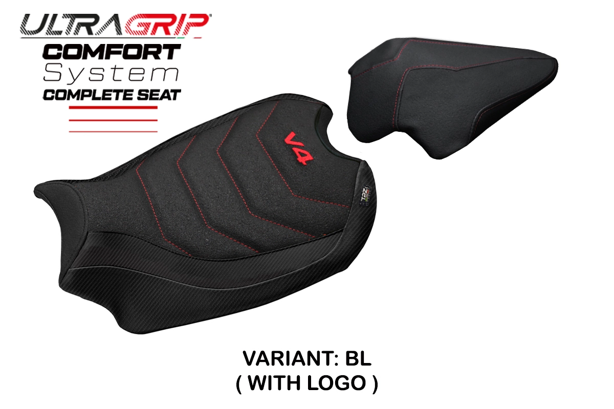 Sella TPZ Gorizia Ultragrip Comfort Nero Logo Ducati Panigale V4 2018-2024