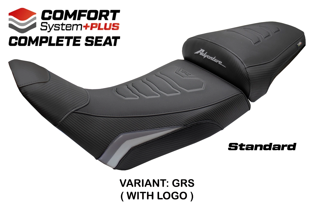 TPZ Saddle Honda Africa Twin 1100/ADVS 2020-2026 Asmara Comfort Plus Grey-Silver Logo