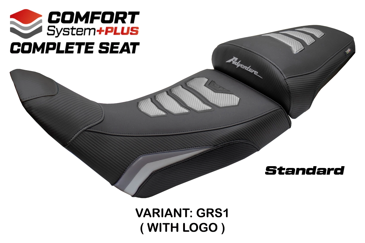 TPZ Asmara Comfort Plus Grey-Silver Saddle Logo Honda Africa Twin 1100/ADVS 2020-2026