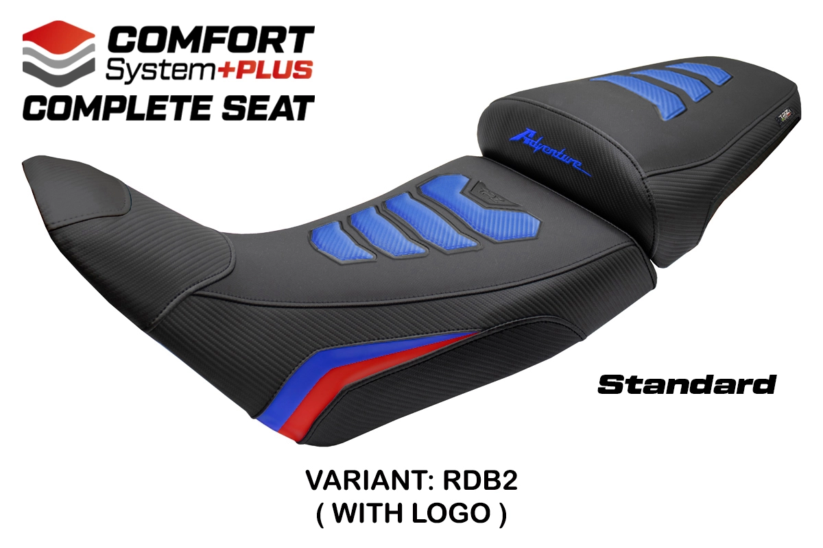 TPZ Asmara Comfort Plus Red-Blue Saddle Logo Honda Africa Twin 1100/ADVS 2020-2026