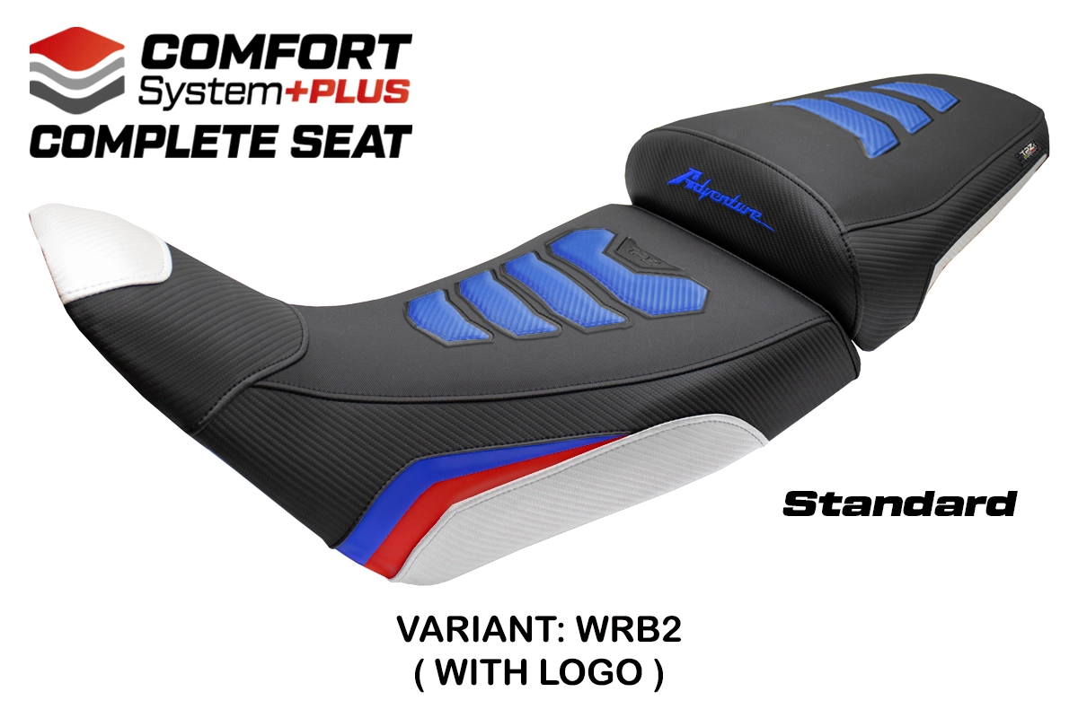 TPZ Asmara Comfort Plus White-Red-Blue Saddle Logo Honda Africa Twin 1100/ADVS 2020-2026
