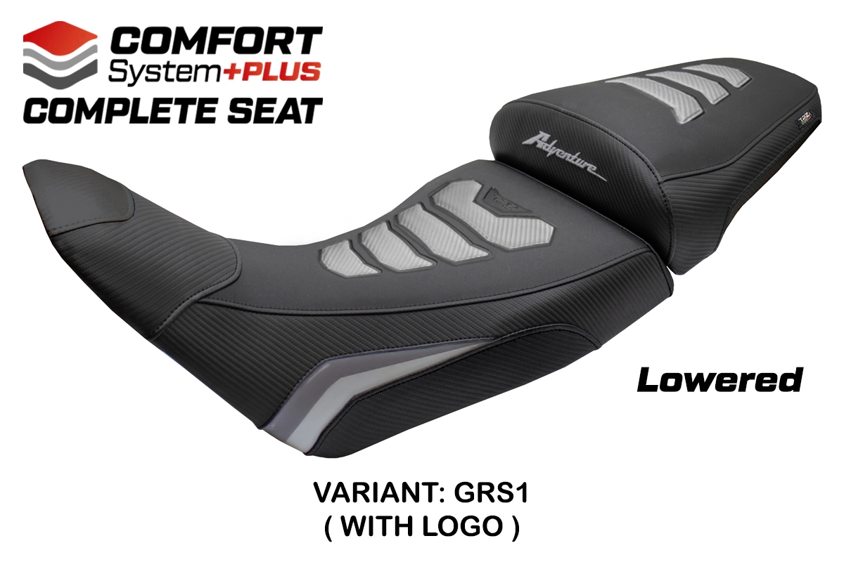 TPZ Asmara Low Comfort Plus Grey-Silver Saddle Logo Honda Africa Twin 1100/ADVS 2020-2026