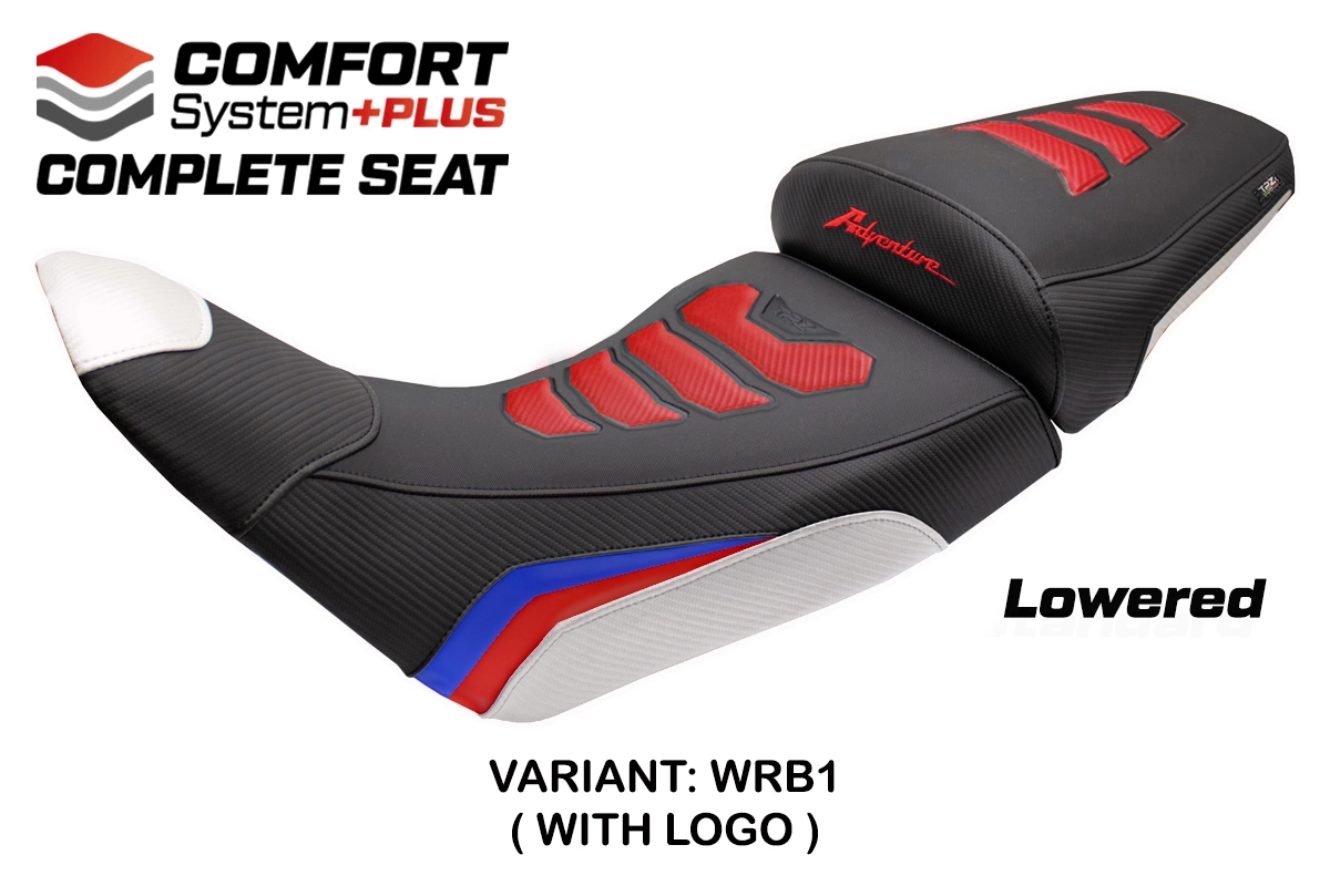 TPZ Saddle Honda Africa Twin 1100/ADVS 2020-2026 Asmara Low Comfort Plus White-Blue-Red Logo