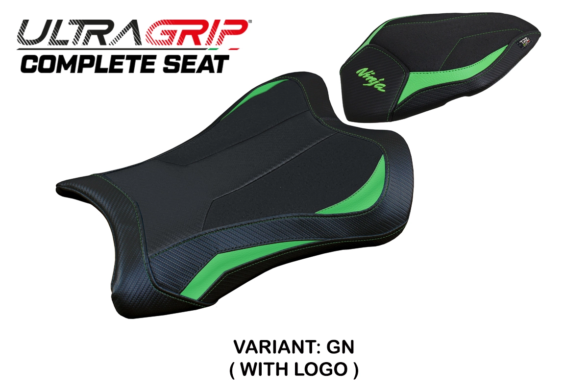 TPZ Gohan Ultragrip green Saddle Logo Kawasaki Ninja ZX10R 2021-2026
