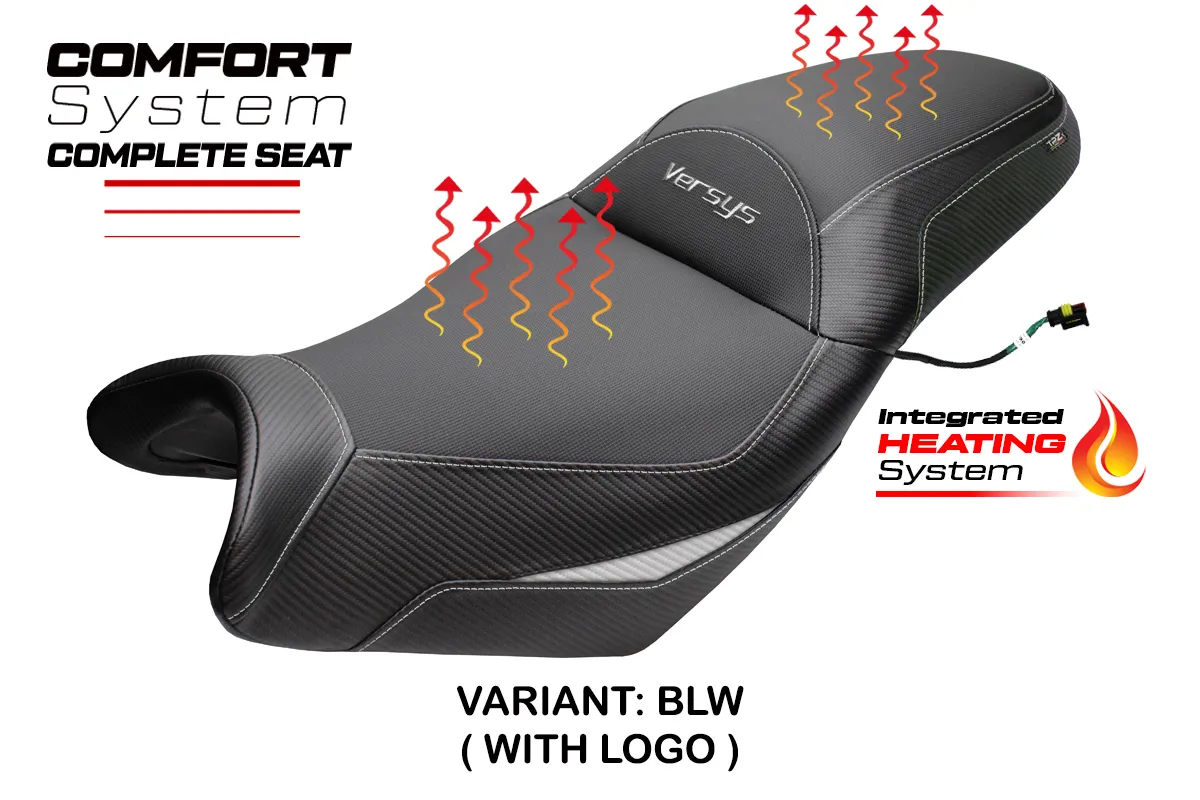 Sella Riscaldata TPZ Gojo Comfort Nero-Bianco Logo Kawasaki Versys 650 2007-2026
