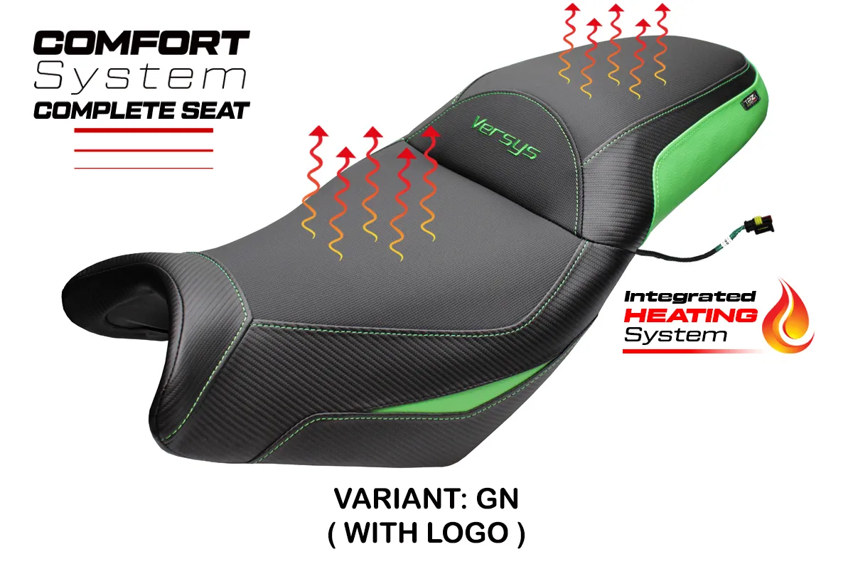 Sella Riscaldata TPZ Gojo Comfort Verde Logo Kawasaki Versys 650 2007-2026