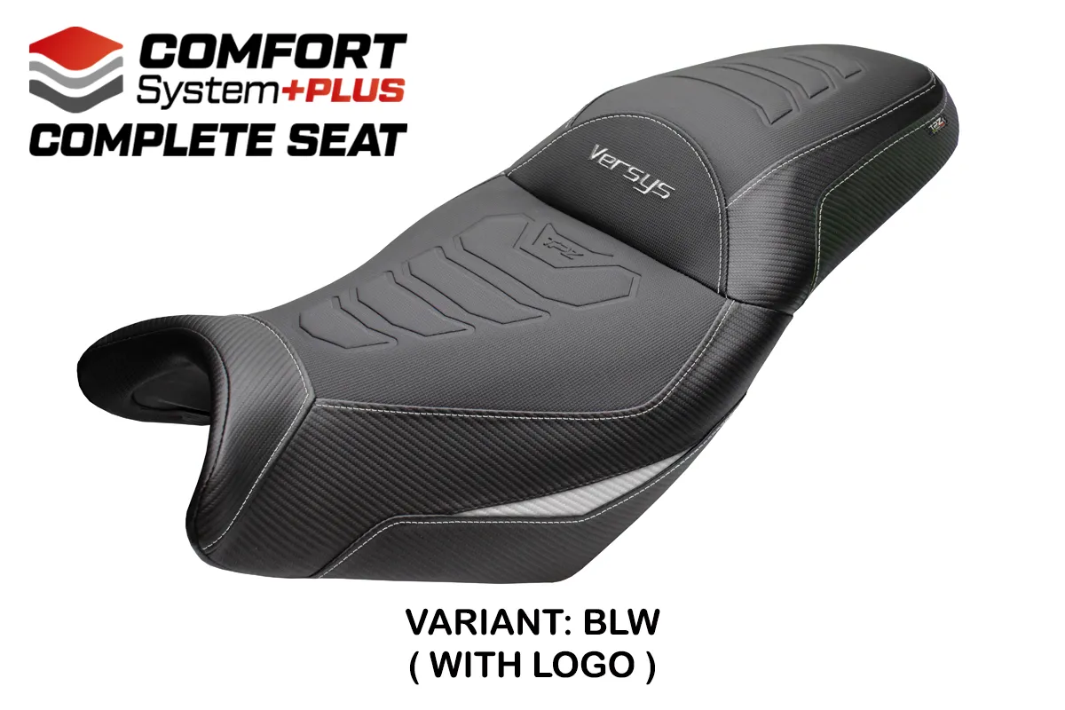 TPZ Gojo Comfort Plus Black-White Saddle Logo Kawasaki Versys 650 2007-2026