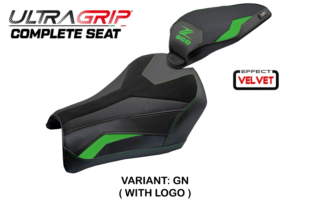 TPZ Kimiko Ultragrip Velvet green Saddle Logo Kawasaki Z900 2025-2026