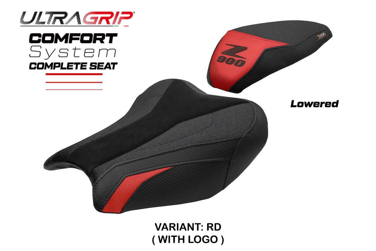 TPZ Liaka Low Ultragrip Comfort Red Saddle Logo Kawasaki Z900 2017-2024