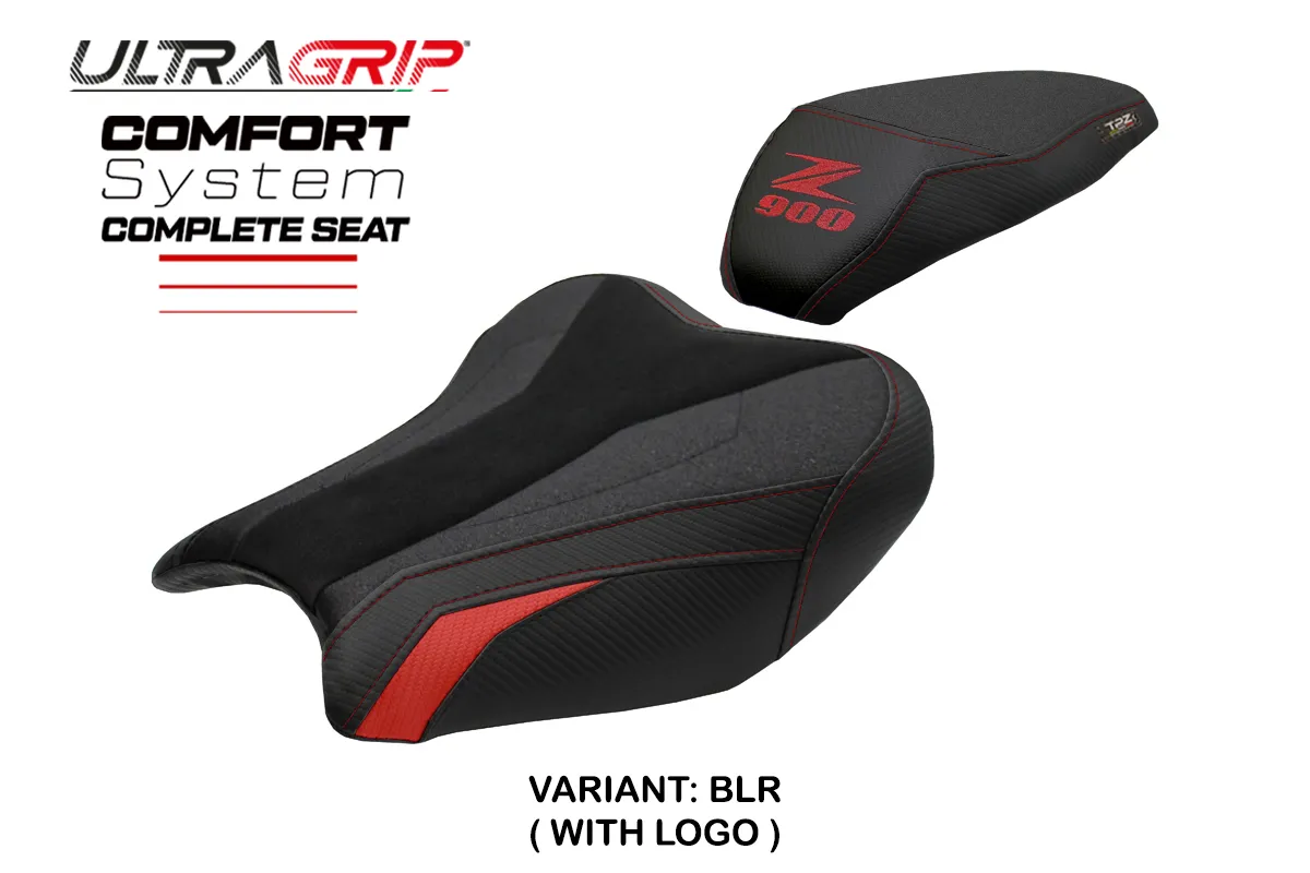 TPZ Liaka Ultragrip Comfort Black-Red Saddle Logo Kawasaki Z900 2017-2024