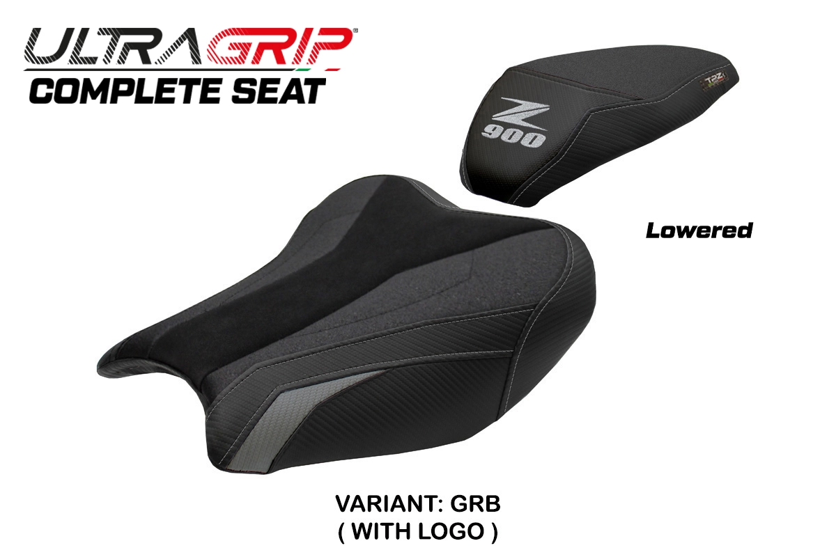 TPZ Liaka Low Ultragrip Grey-Black Saddle Logo Kawasaki Z900 2017-2024
