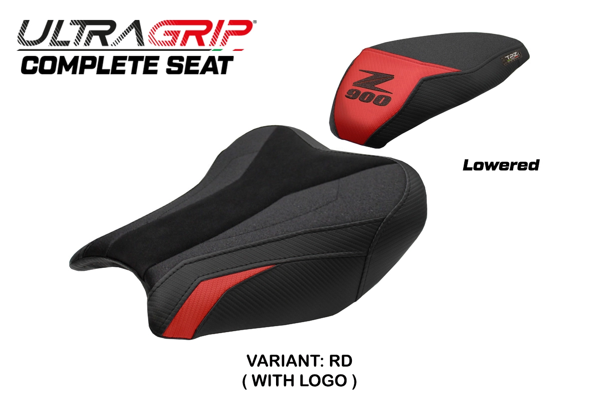 TPZ Liaka Low Ultragrip Red Saddle Logo Kawasaki Z900 2017-2024