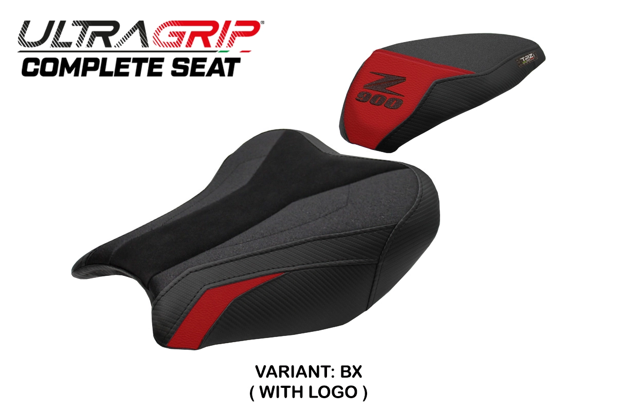 TPZ Liaka Ultragrip Bordeaux Saddle Logo Kawasaki Z900 2017-2024
