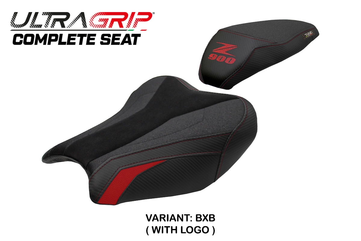 TPZ Liaka Ultragrip Bordeaux-Black Saddle Logo Kawasaki Z900 2017-2024