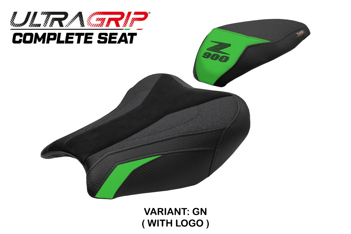 TPZ Liaka Ultragrip green Saddle Logo Kawasaki Z900 2017-2024