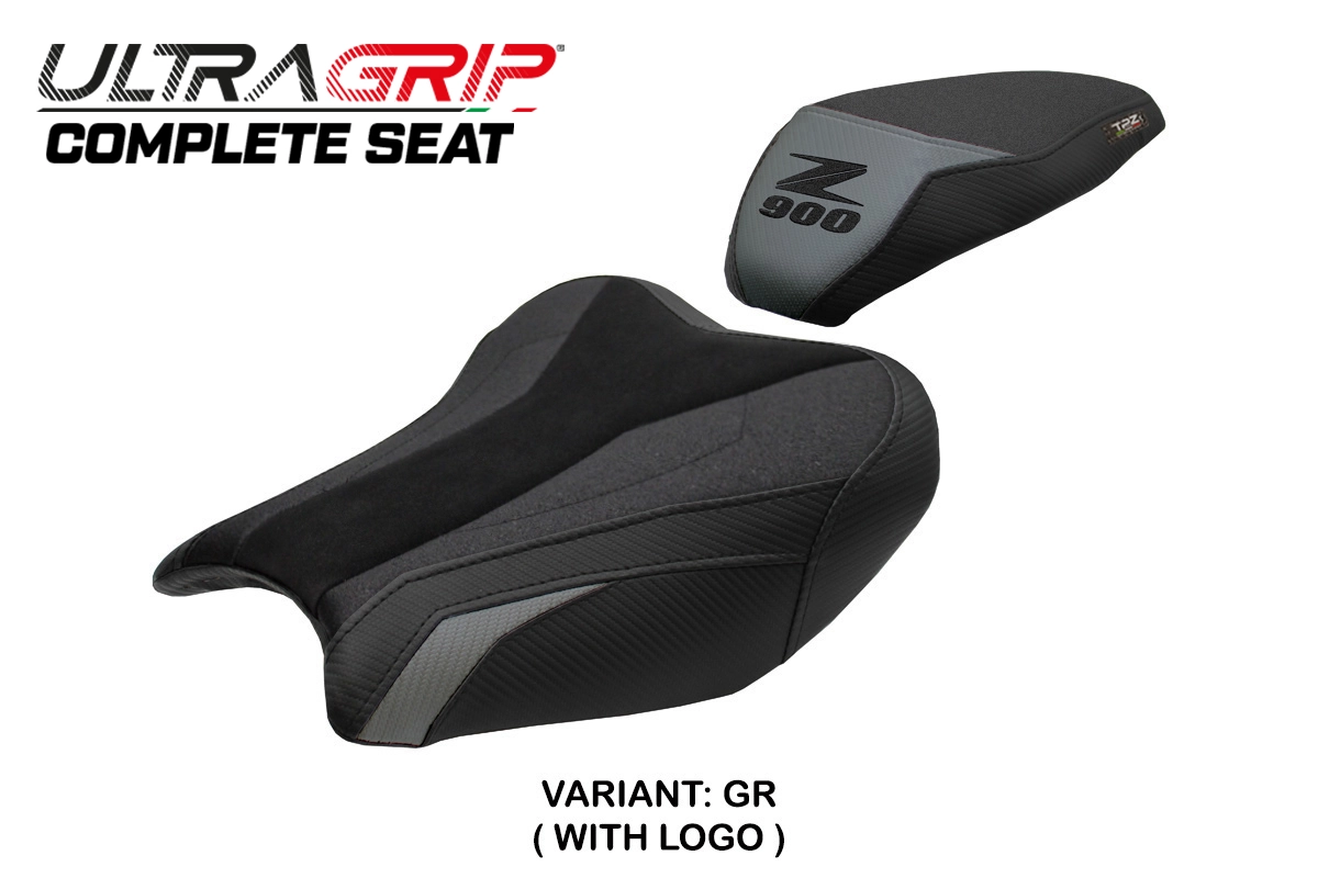 TPZ Liaka Ultragrip Grey Saddle Logo Kawasaki Z900 2017-2024