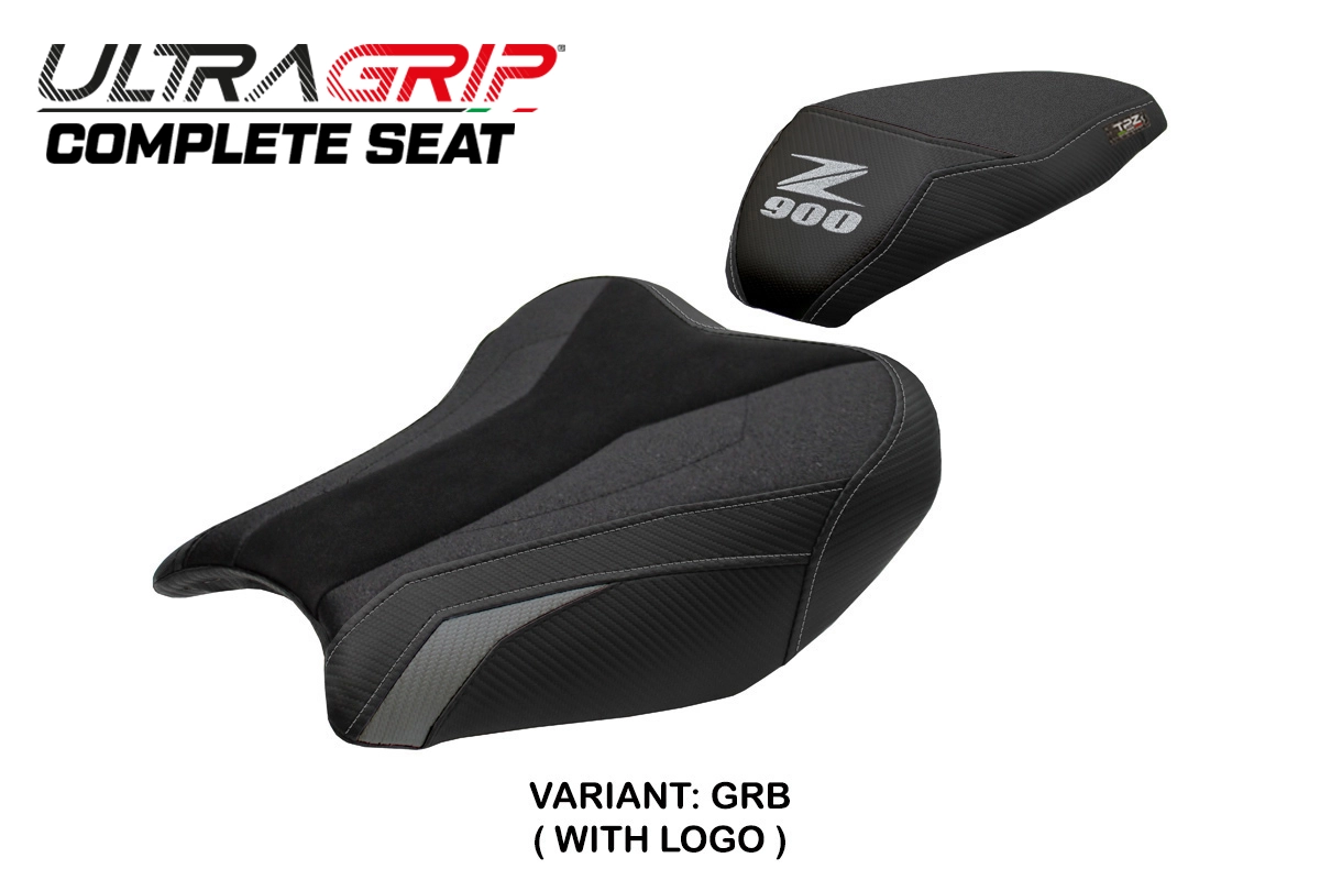TPZ Liaka Ultragrip Grey-Black Saddle Logo Kawasaki Z900 2017-2024