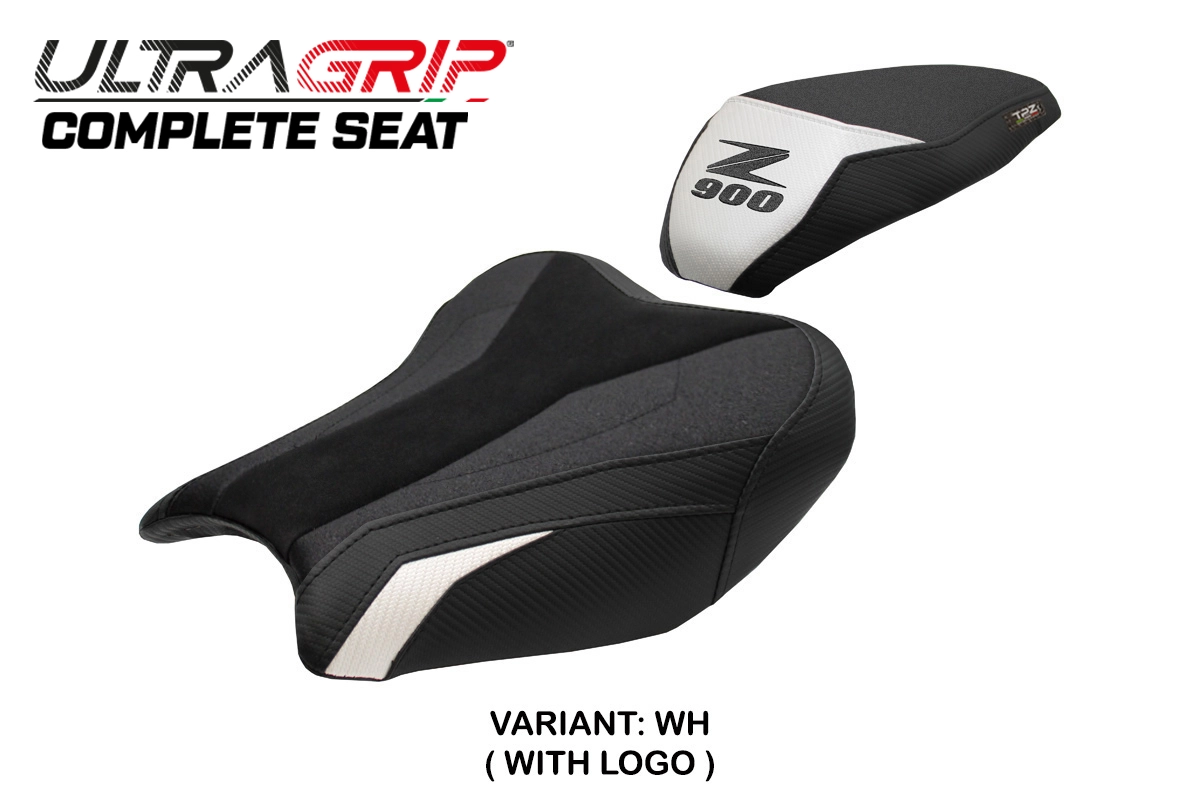 TPZ Liaka Ultragrip White Saddle Logo Kawasaki Z900 2017-2024