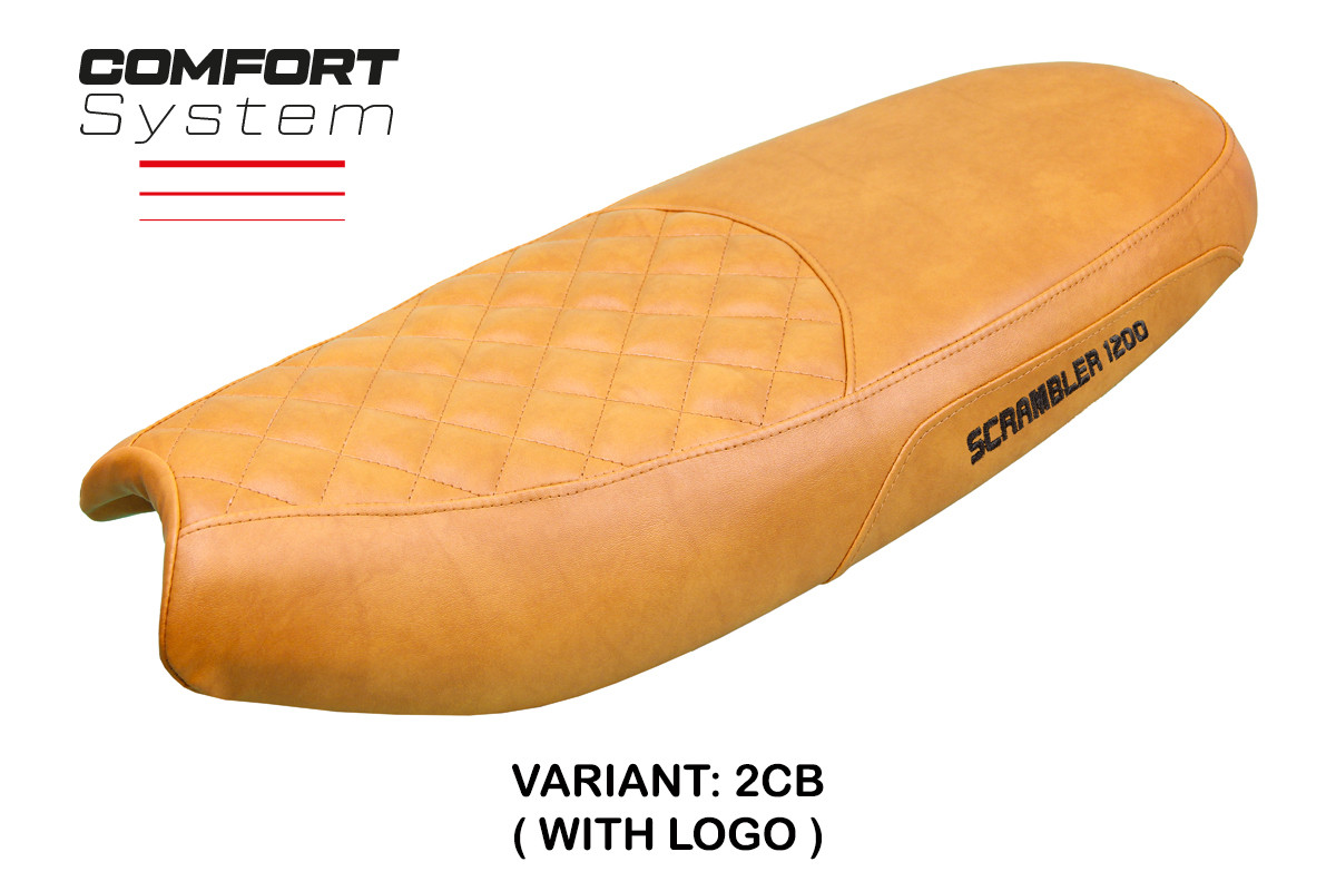 Rivestimento sella TPZ Watford Comfort Logo cammello Triumph Scrambler 1200 2019-2025