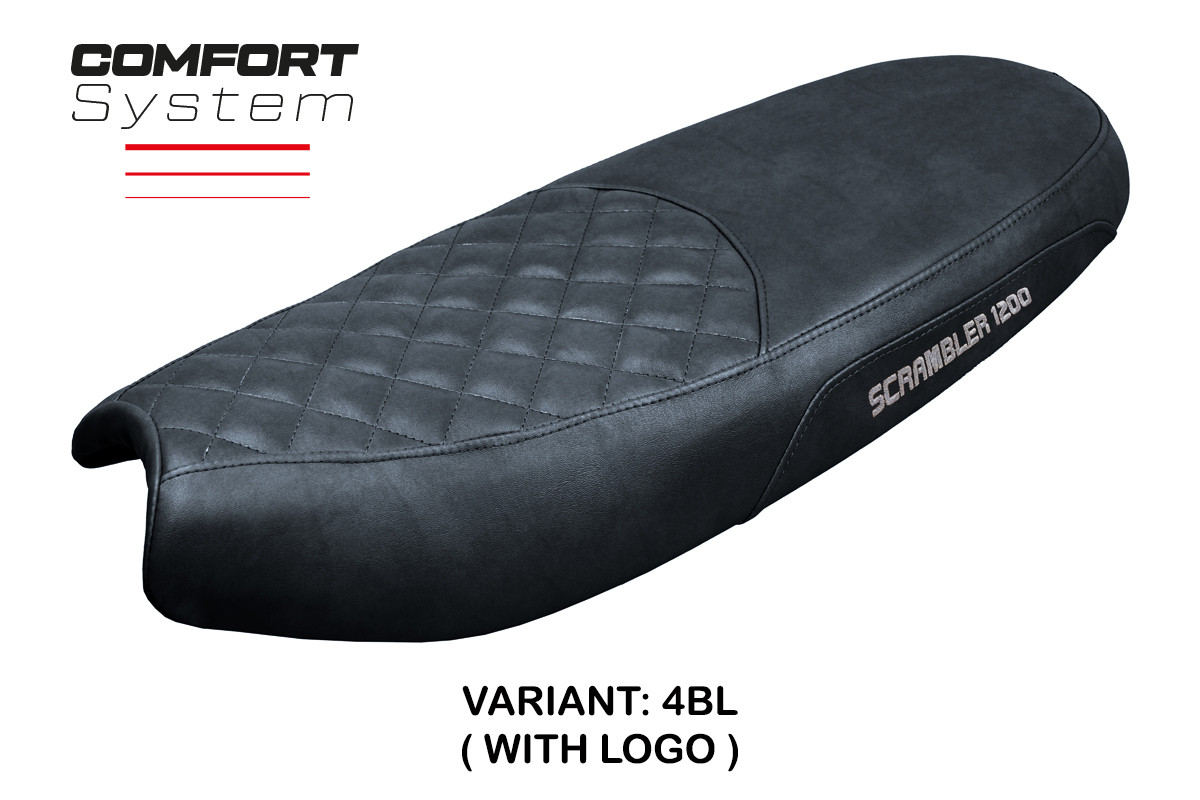 Rivestimento sella TPZ Watford Comfort Logo nero Triumph Scrambler 1200 2019-2025