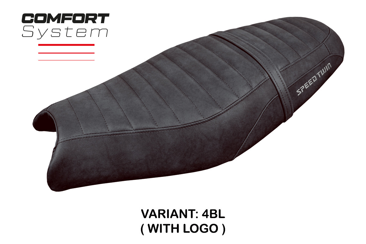 Rivestimento sella TPZ Enfield Comfort Logo nero Triumph Speed Twin 900 2019-2025