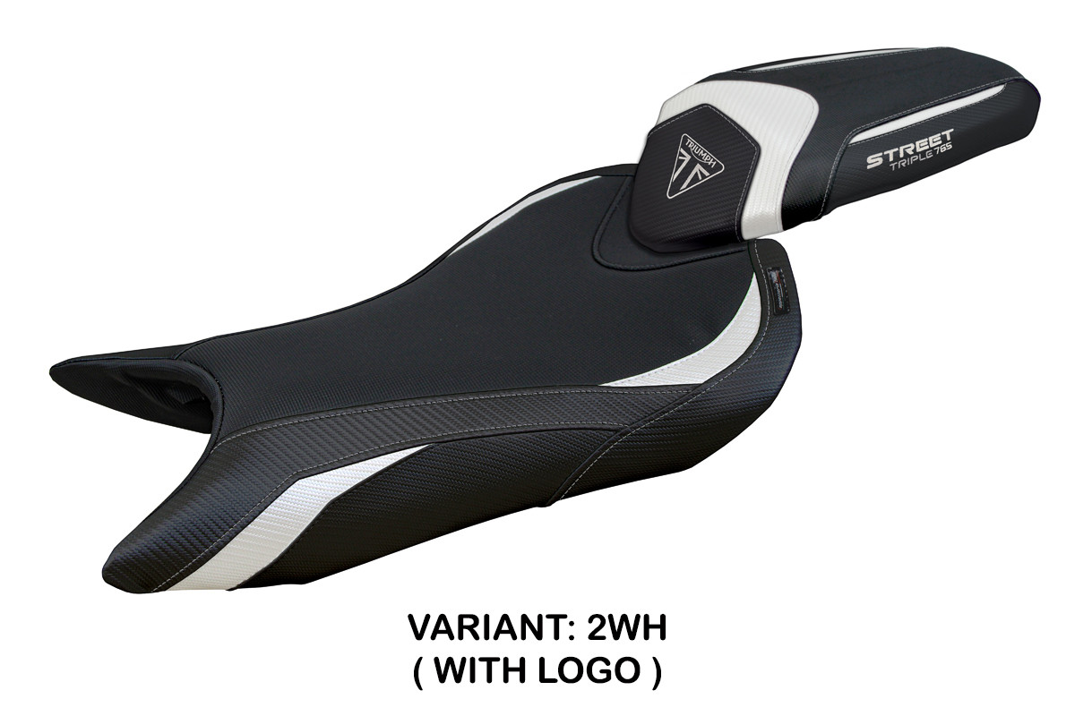 Rivestimento sella TPZ Norwich Logo bianco Triumph Street Triple 765 2023-2025