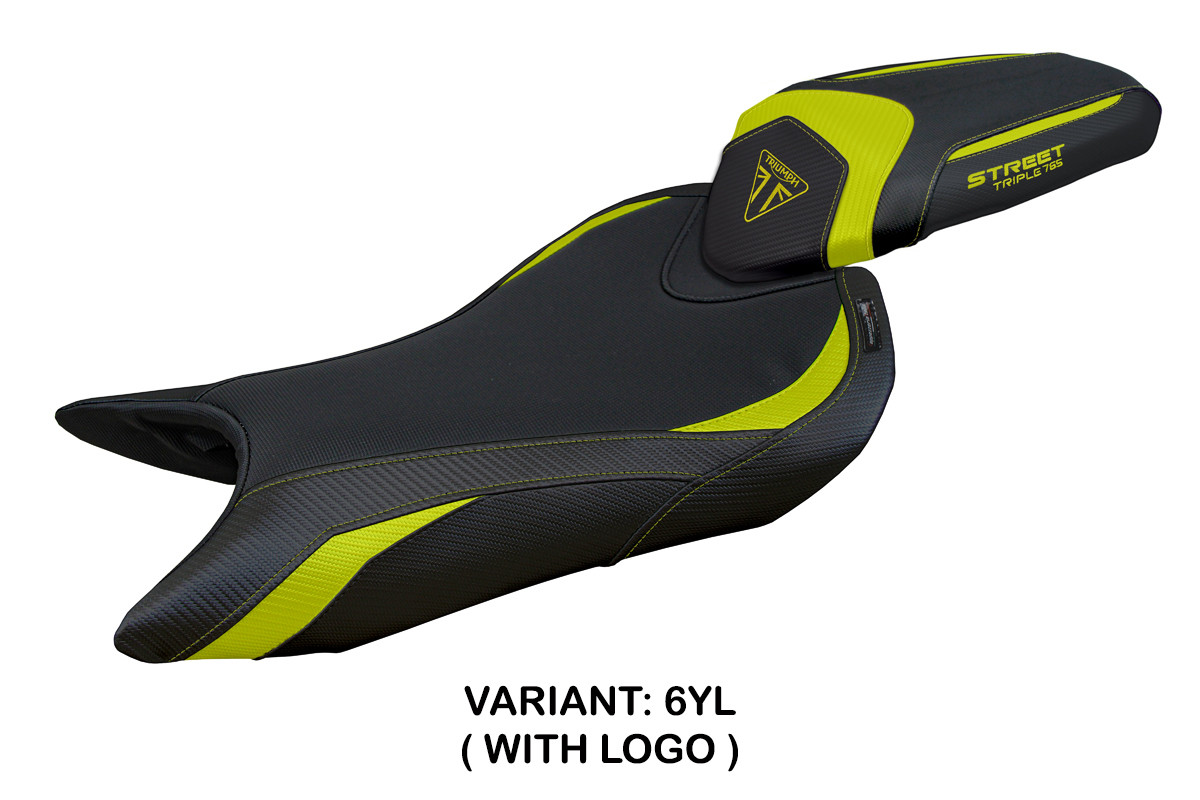 Rivestimento sella TPZ Norwich Logo giallo Triumph Street Triple 765 2023-2025