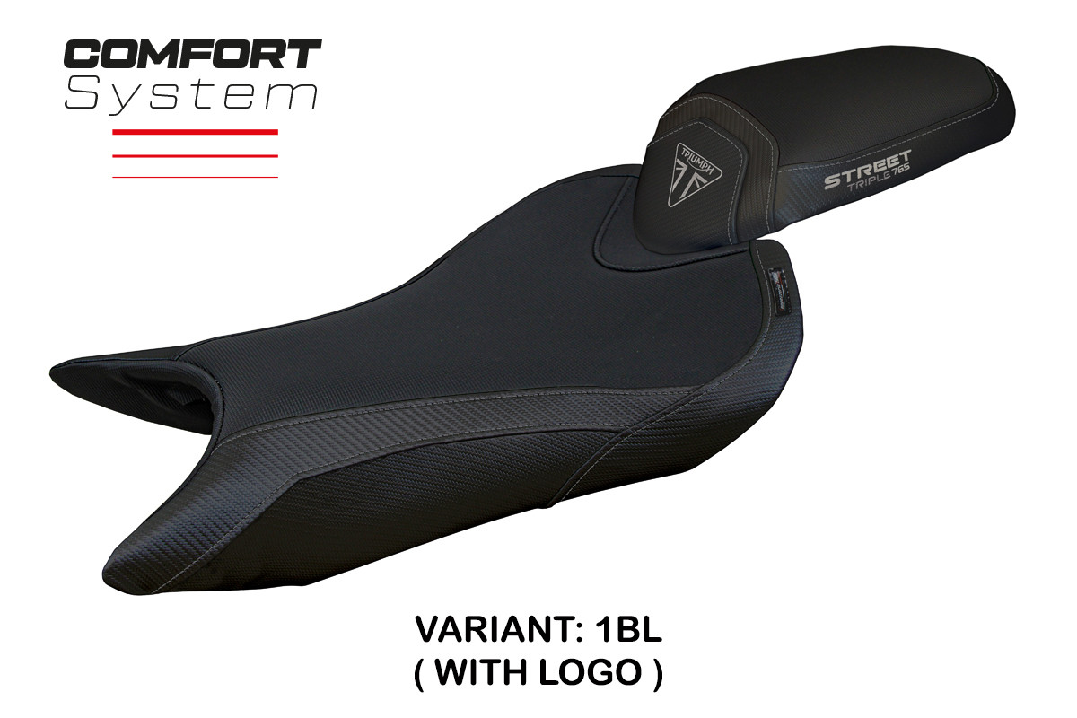 Rivestimento sella TPZ Norwich Comfort Logo nero Triumph Street Triple 765 2023-2025