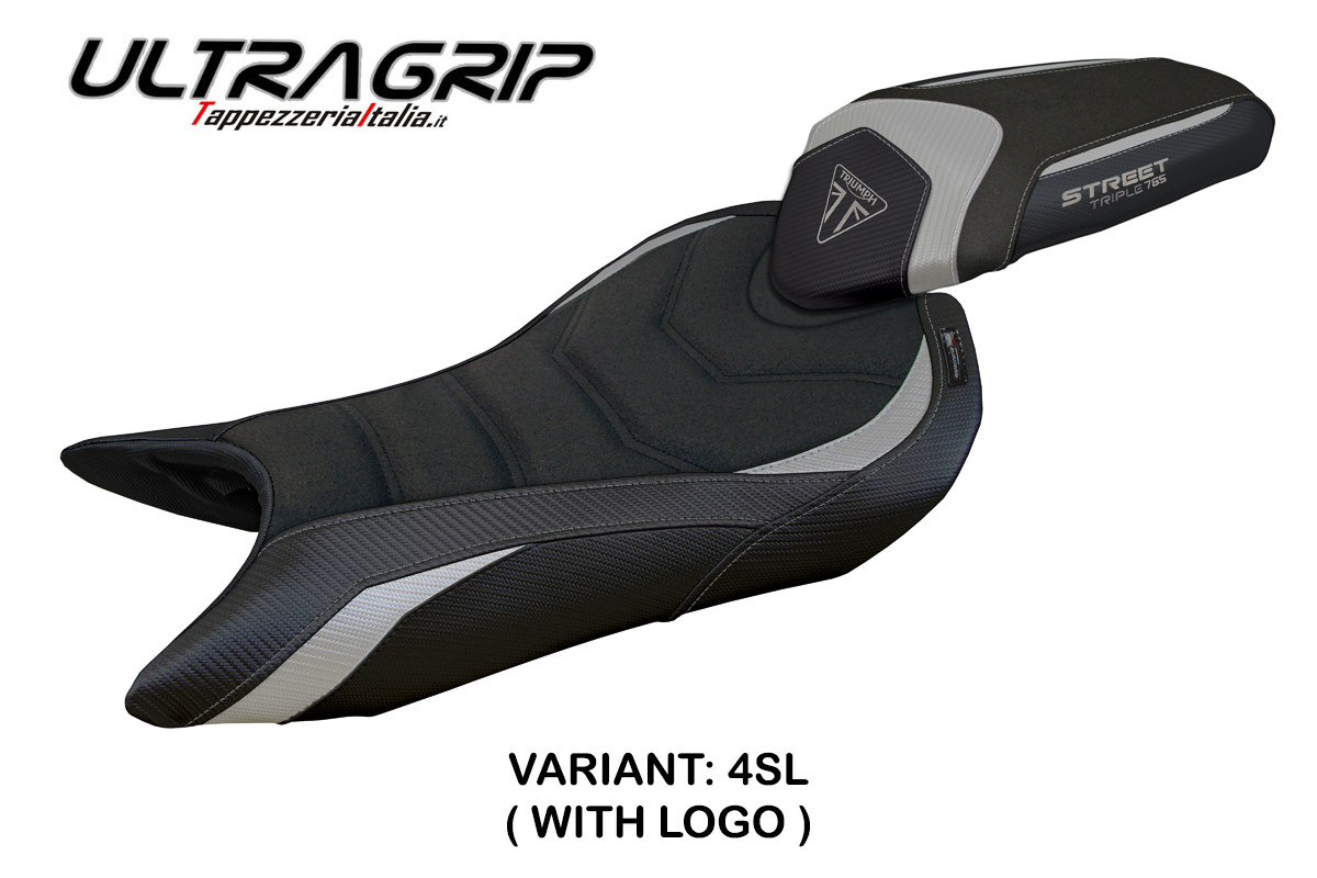 Rivestimento sella TPZ Norwich Ultragrip Logo argento Triumph Street Triple 765 2023-2025
