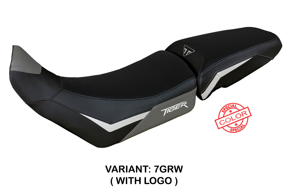 Rivestimento sella TPZ Dover Logo grigio-bianco Triumph Tiger 900 2020-2023