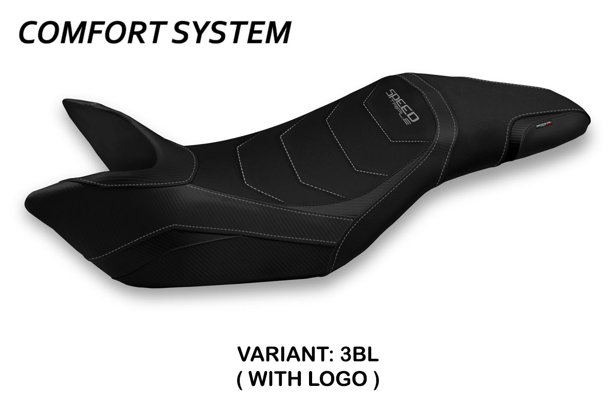 TPZ Ghibellina 1 Comfort black Saddle covering Logo Triumph Speed Triple 1050 2011-2015