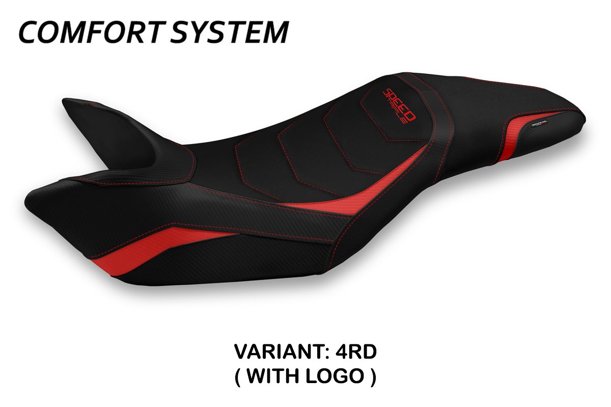 TPZ Ghibellina 1 Comfort red Saddle covering Logo Triumph Speed Triple 1050 2011-2015