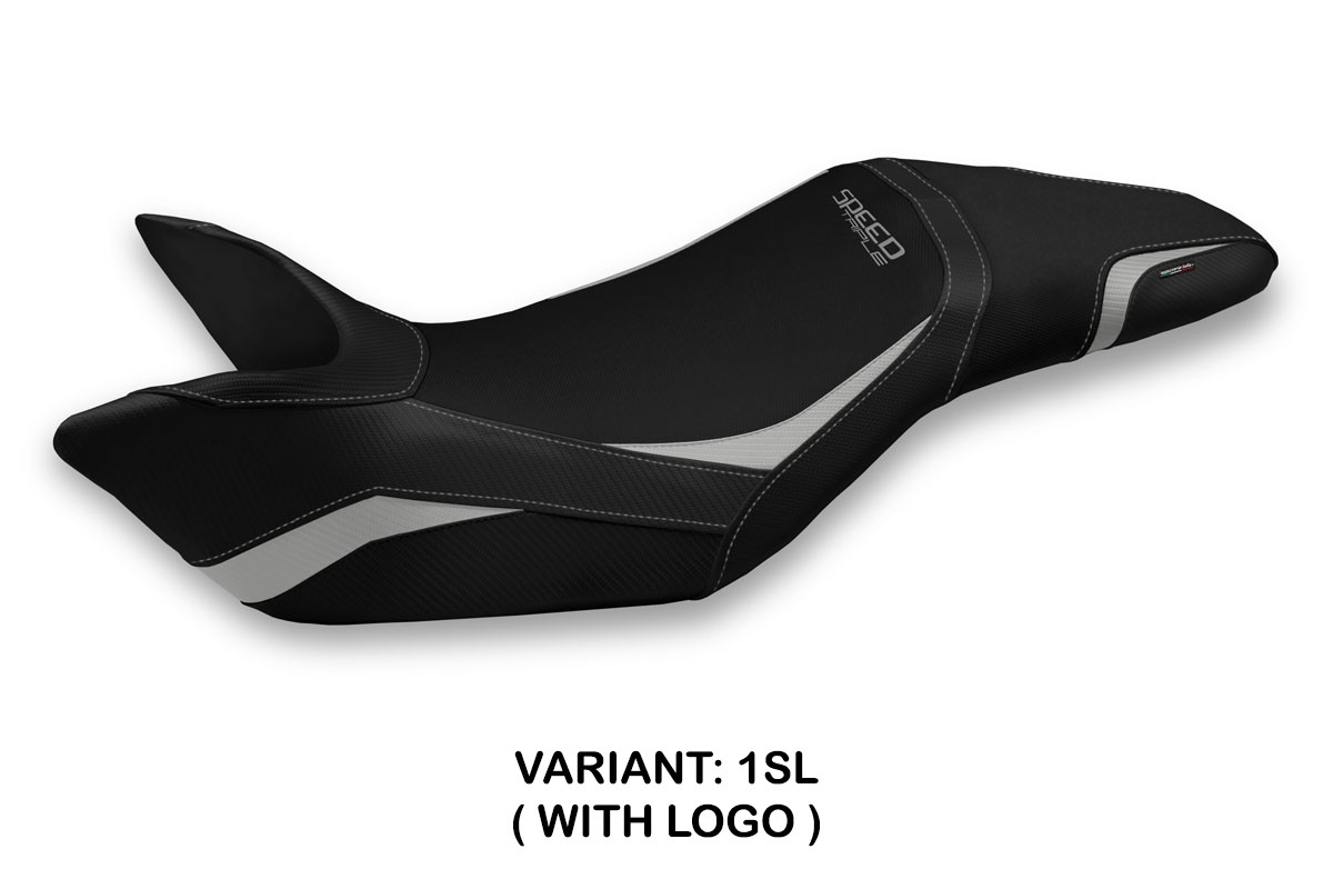 TPZ Heic 1 silver Saddle covering Logo Triumph Speed Triple 1050 2011-2015