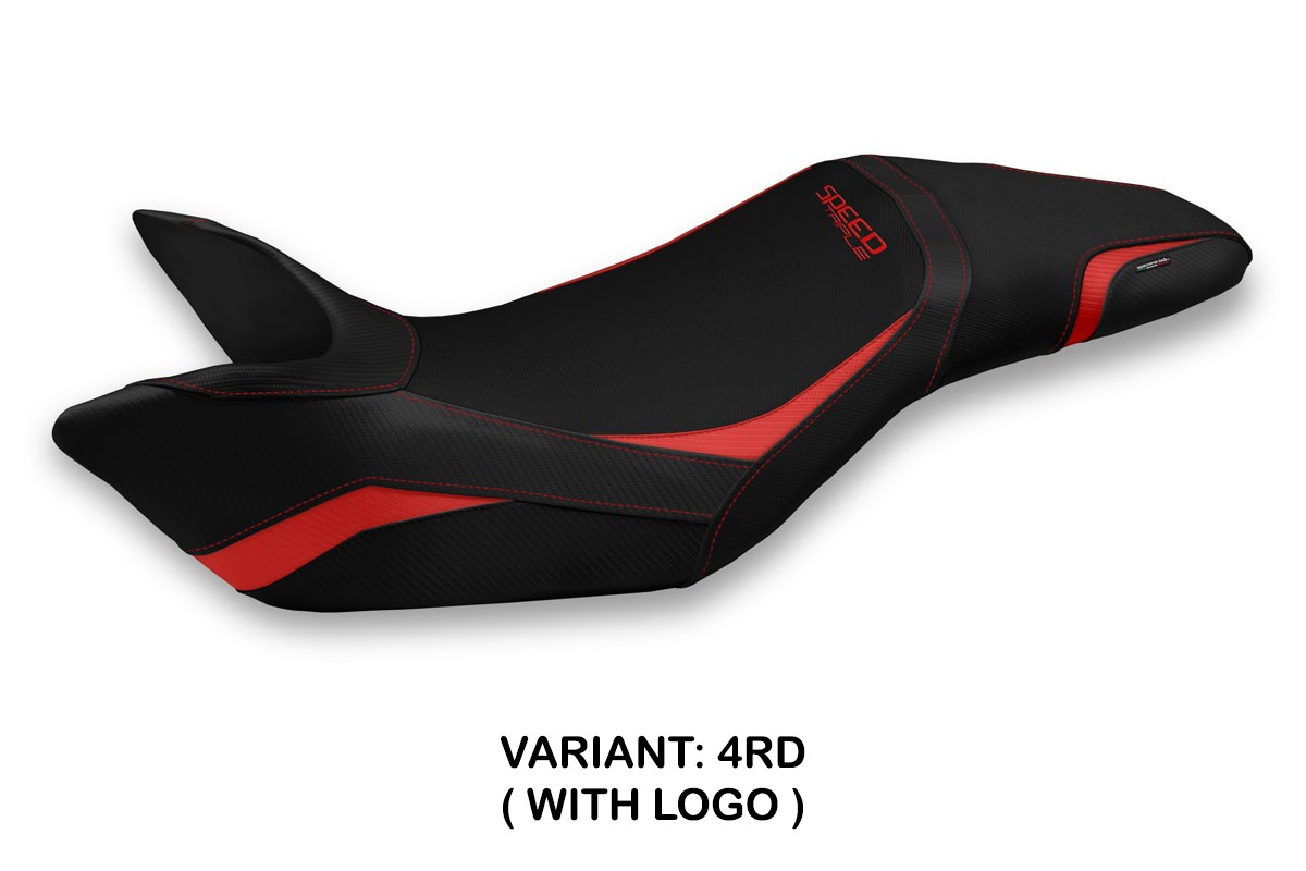TPZ Heic 1 red Saddle covering Logo Triumph Speed Triple 1050 2011-2015